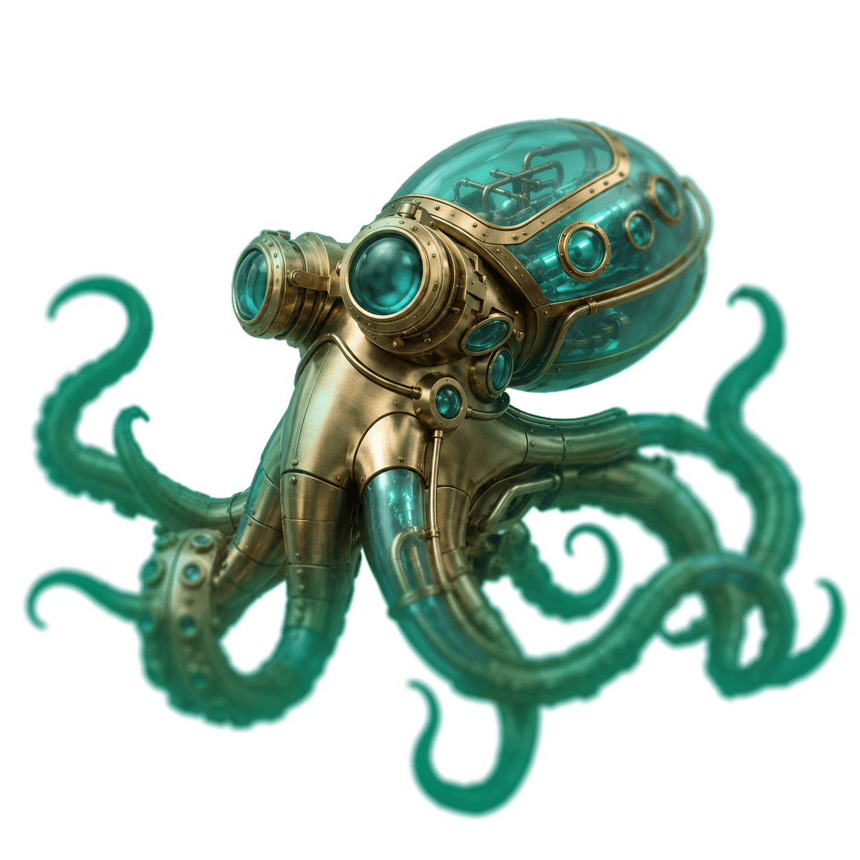 3D illustration of a glowing jellyfish as part of the Mythos brand identity
